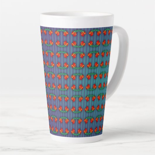 Rote Blume got die Blues Milchtasse (Rechte Ecke)