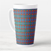 Rote Blume got die Blues Milchtasse (Linke Ecke)