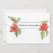 Rote Blume Gott ist Liebe Religiöse Hochzeit Einladung (Rückseite)