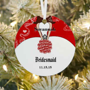 Rote Blume Gown Bridesmaid Weihnachtsschmuck