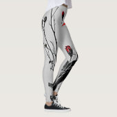 Rote Blume Grau Art Leggings (Rechts)