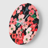 Rote Blume Große Wanduhr (Winkel)