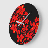 Rote Blume Große Wanduhr (Winkel)