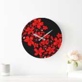Rote Blume Große Wanduhr (Zuhause)