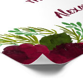 Rote Blume Grün Wählen Sie einen Platz und nicht e Poster (Ecke)