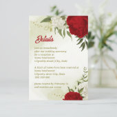 Rote Blume, grüne Blätter Begleitkarte (Stehend Vorderseite)