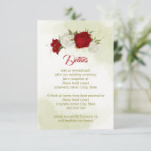 Rote Blume, grüne Blätter Begleitkarte (Stehend Vorderseite)