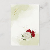 Rote Blume, grüne Blätter Begleitkarte (Rückseite)