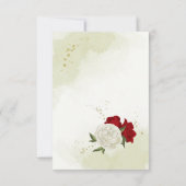 Rote Blume, grüne Blätter Dankeskarte (Rückseite)