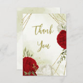 Rote Blume, grüne Blätter Dankeskarte (Vorne/Hinten)