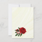 Rote Blume, grüne Blätter Dankeskarte (Rückseite)