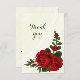 Rote Blume, grüne Blätter Dankeskarte