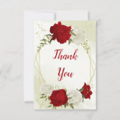 Rote Blume, grüne Blätter Dankeskarte (Vorderseite)