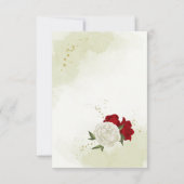 Rote Blume, grüne Blätter RSVP Karte (Rückseite)