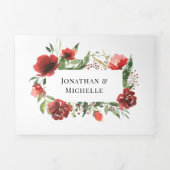 Rote Blume Grünpflanzen in einer Christlichen Hoch Dreifach Gefaltete Einladung (Cover)