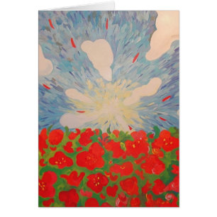 Rote Blume Gruß-/Notizkarte