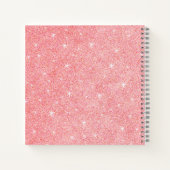 Rote Blume, handbemalt, Rosa Rosa Glitzer Notizblock (Rückseite)