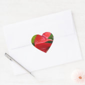 Rote Blume Herzsticker Herz-Aufkleber (Umschlag)