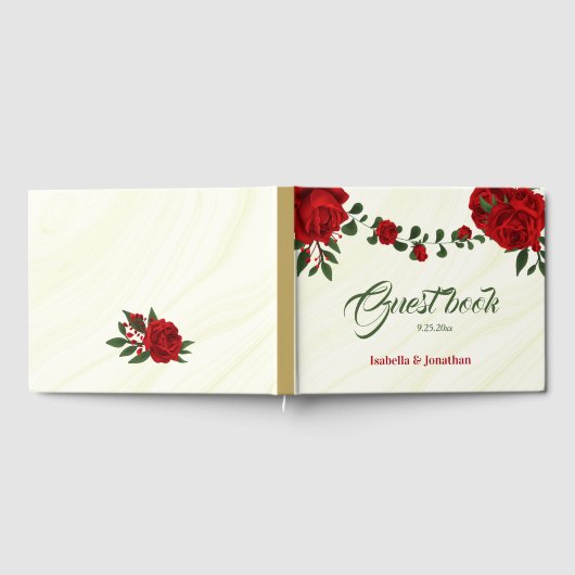 Rote Blume Hochzeit Gästebuch (Voll)