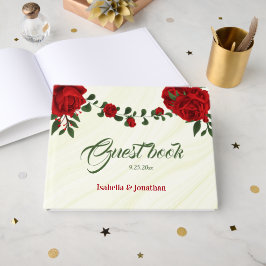 Rote Blume Hochzeit Gästebuch