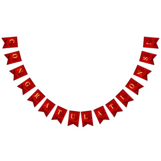 Rote Blume Hochzeitsflagge Wimpelkette (Alle)