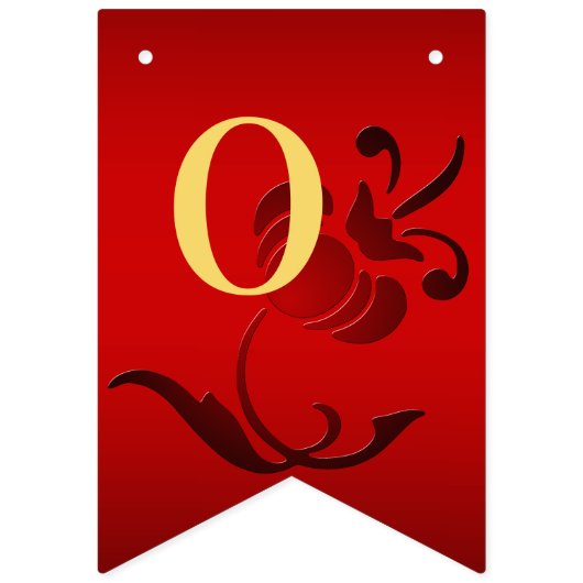 Rote Blume Hochzeitsflagge Wimpelkette (Zweite Fahne)