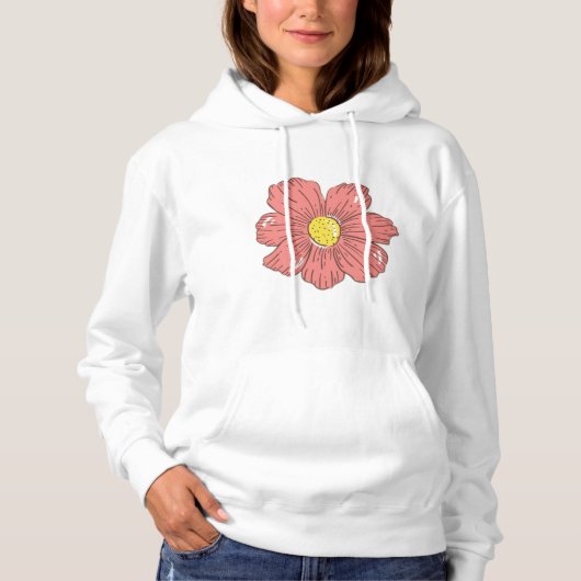 Rote Blume Hoodie (Vorderseite)