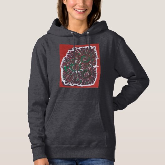 Rote Blume Hoodie (Vorderseite)