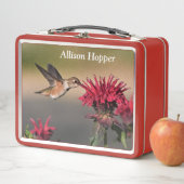 Rote Blume Hummingbird Metall Brotdose (Beispiel)