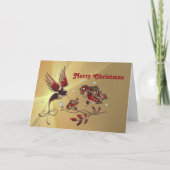 Rote Blume Hummingbird Weihnachten (Vorderseite)