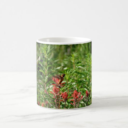 Rote Blume Hummingvogel Kaffeetasse (Mittel)