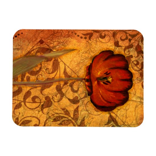 Rote Blume I Magnet (Horizontal)
