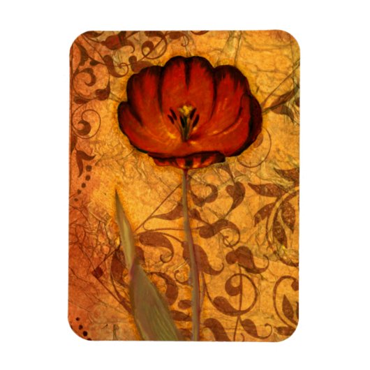 Rote Blume I Magnet (Vertikal)