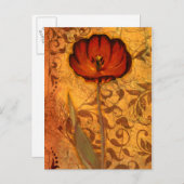 Rote Blume I Postkarte (Vorne/Hinten)