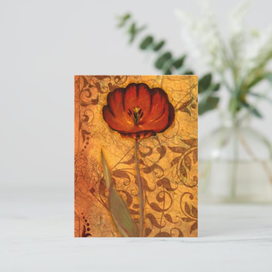 Rote Blume I Postkarte (Stehend Vorderseite)