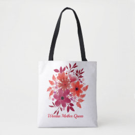 Rote Blume Ihr Name Tasche