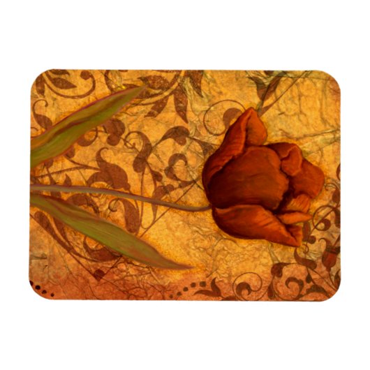 Rote Blume II Magnet (Horizontal)