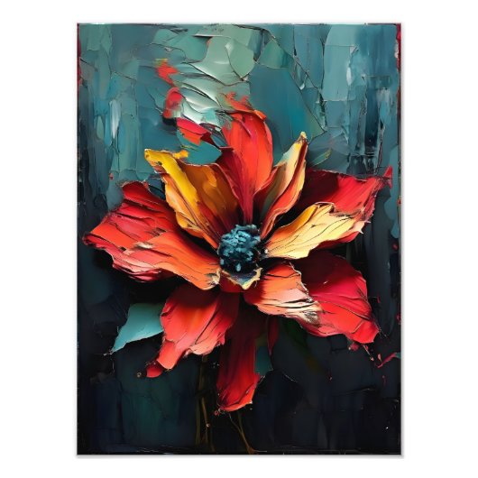Rote Blume im Abstrakten Fotodruck (Vorne)
