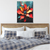 Rote Blume im Abstrakten Leinwanddruck (Insitu (Schlafzimmer))