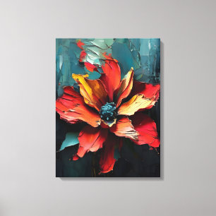 Rote Blume im Abstrakten Leinwanddruck