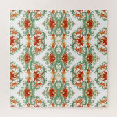Rote Blume im chinesischen Stil Puzzle (Horizontal)