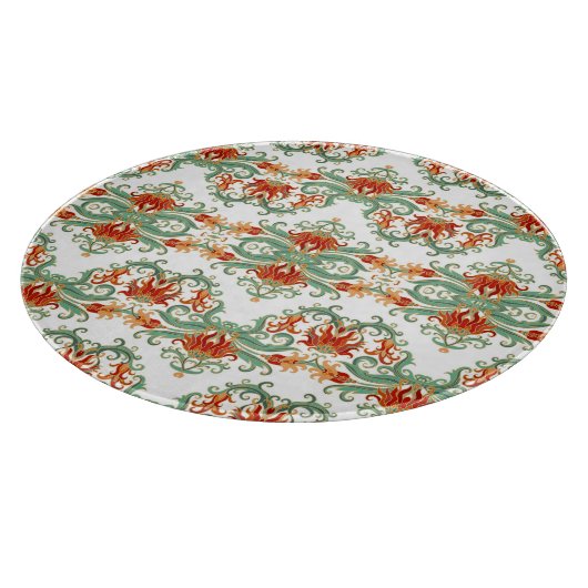 Rote Blume im chinesischen Stil Schneidebrett (Ecke)