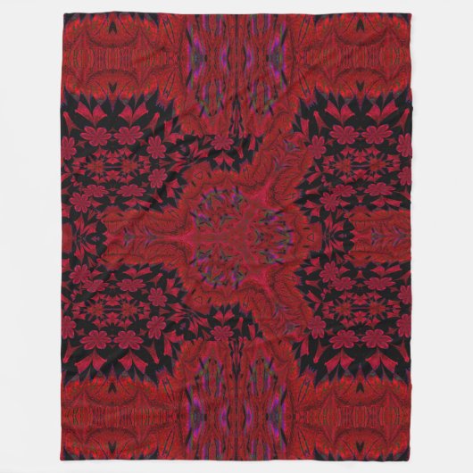 Rote Blume im Garten 3 Fleecedecke (Vorderseite)