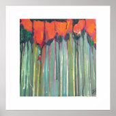 Rote Blume im großen Gras Poster (Vorne)