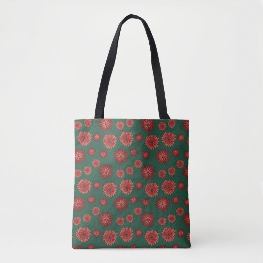 Rote Blume im grünen Hintergrund Tasche (Vorderseite)