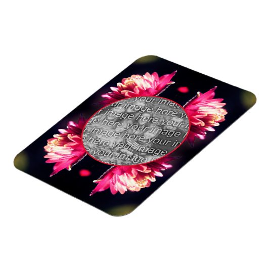 Rote Blume im Sonnenlicht-Rahmen Ihr Foto hinzufüg Magnet (Linke Seite)