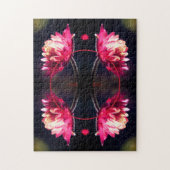 Rote Blume im Sonnenlicht-Rahmen Ihr Foto hinzufüg Puzzle (Vertikal)