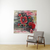 Rote Blume in Aquarellfarben Wandteppich (Beispiel (Horizontal))