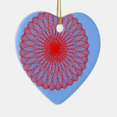 Rote Blume in blauer abstrakter Kunst Keramikornament (Rechts)