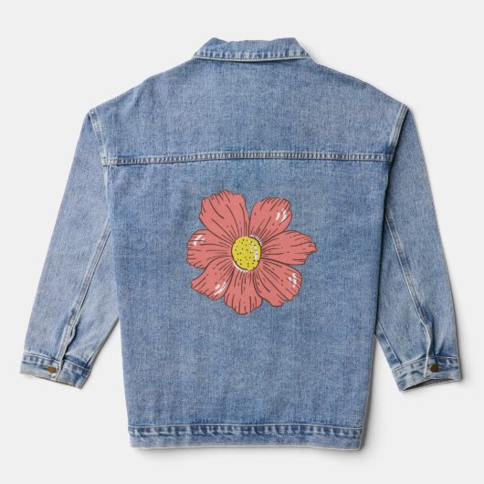 Rote Blume Jeansjacke (Rückseite)